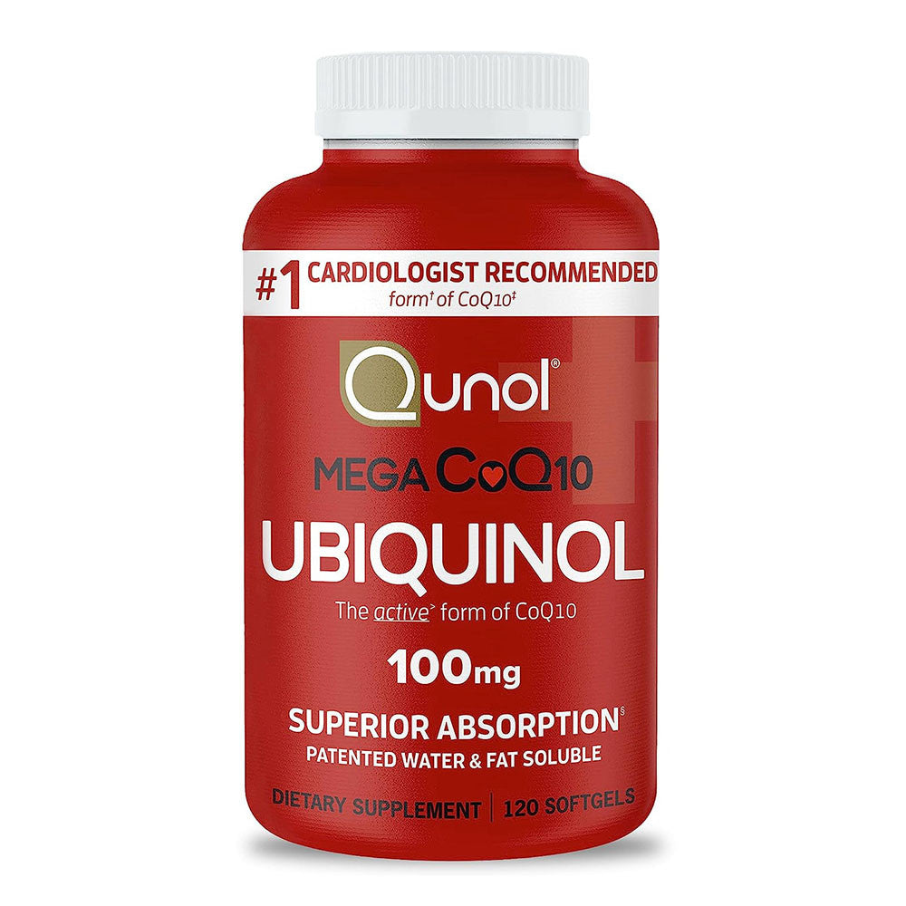 Qunol Mega CoQ10 Ubiquinol 100 mg Superior Absorption Softgels, 120 Ea